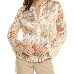 Vince Flora Blouse, Cream/Apricot, Size 2X/2TG